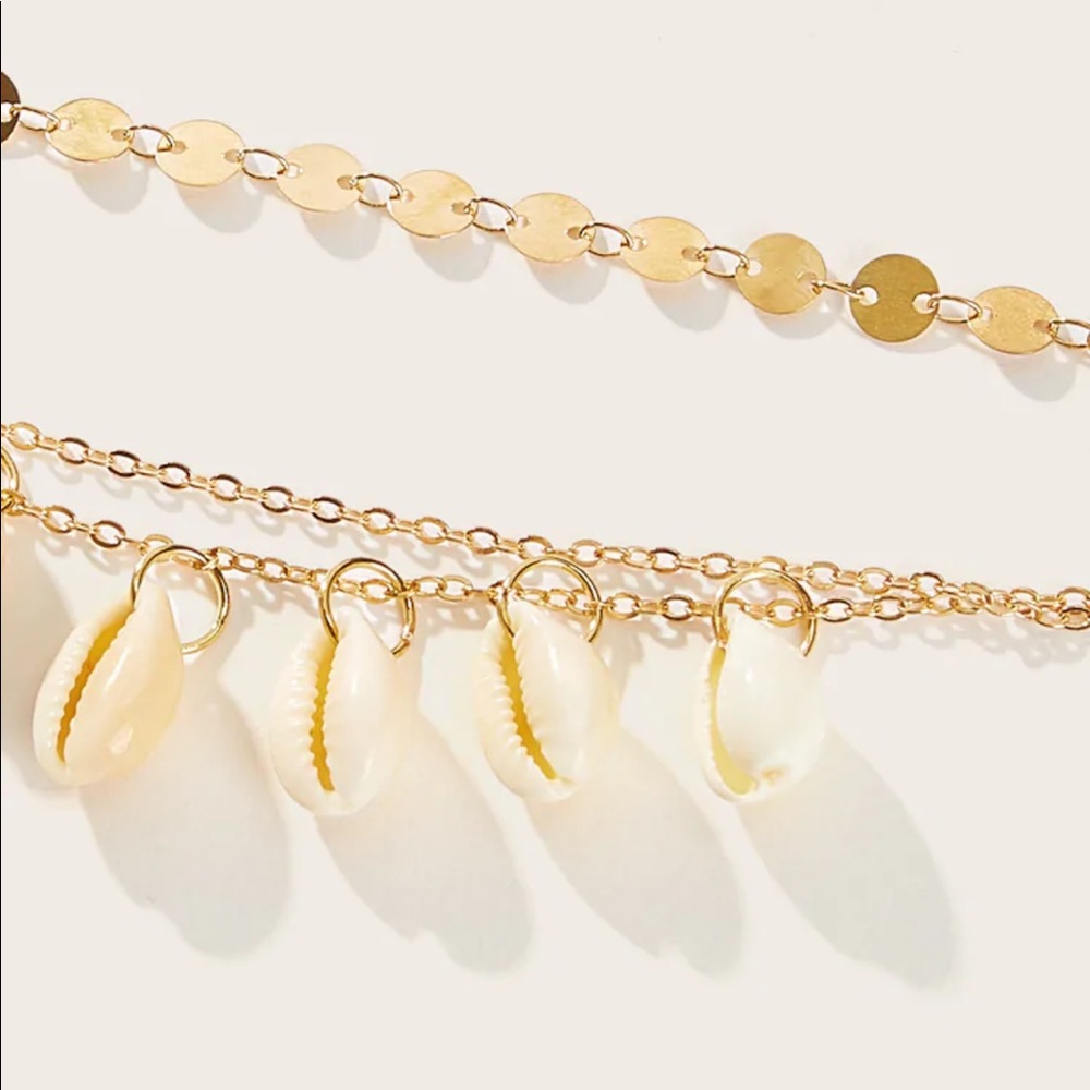 LAST ONE Cowrie Shell + Disc Anklet / Bracelet Set - Picture 3 of 3